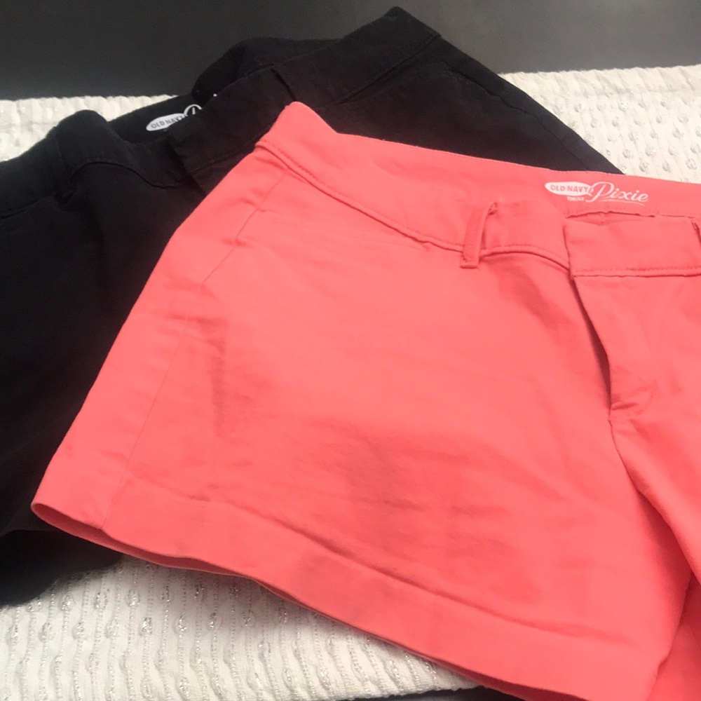 Old Navy Pixie Coral and Black Shorts